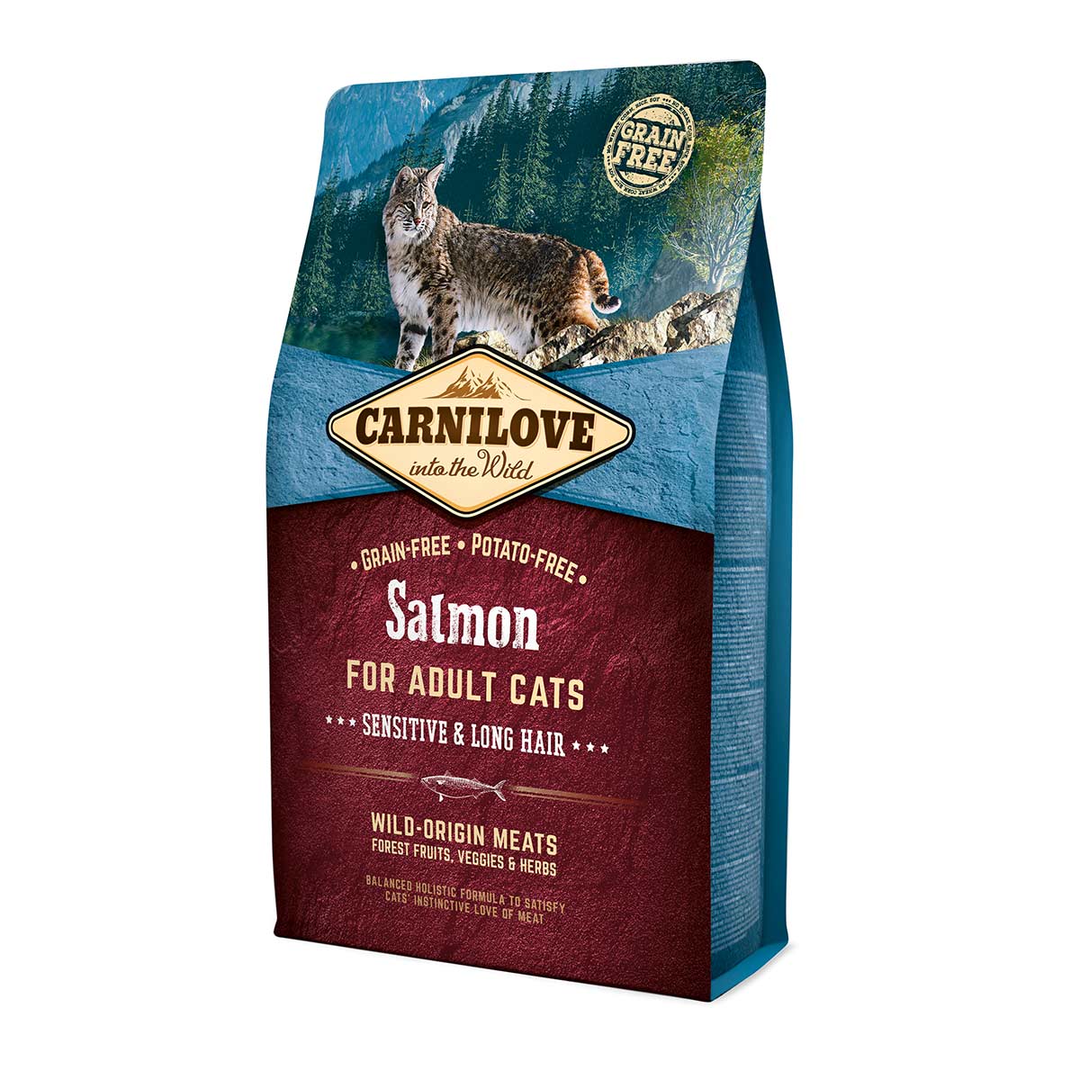 Levně Carnilove Cat Adult – losos / Sensitive & Long Hair 2 kg