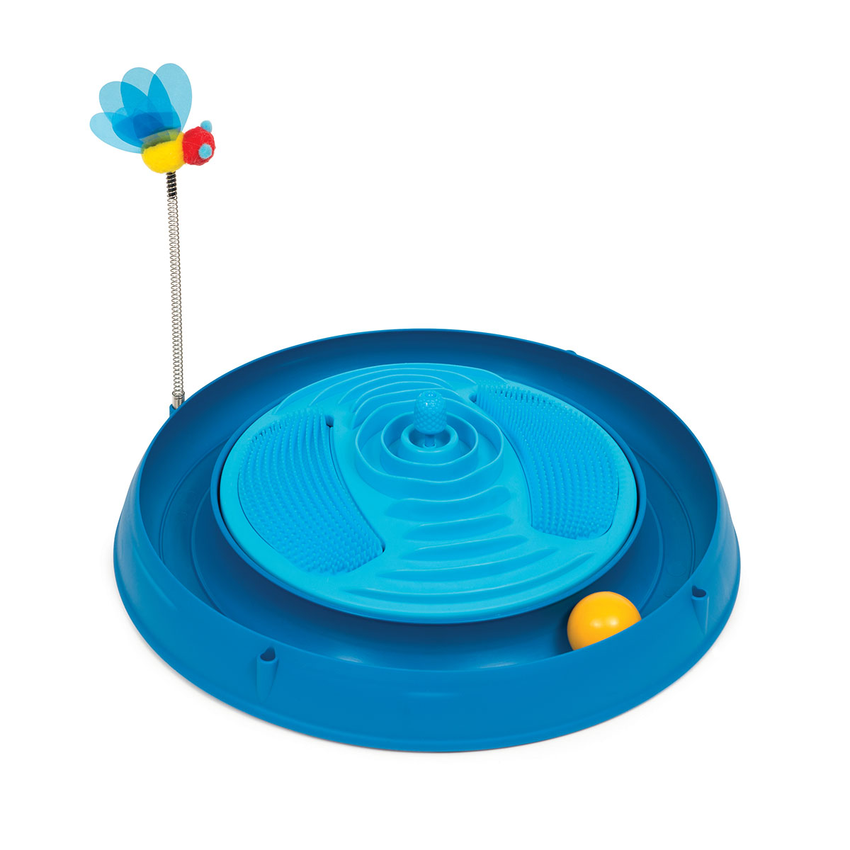 Catit Play 3in1 Circuit Ball hračka s masážními kartáčky se šantou kočičí
