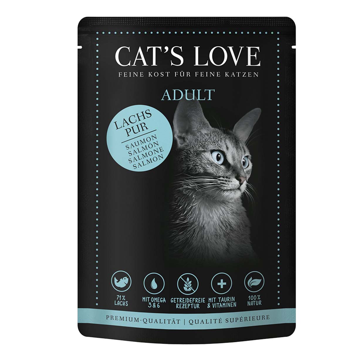 Cat's Love Nassfutter Lachs Pur mit Distelöl &amp; Petersilie