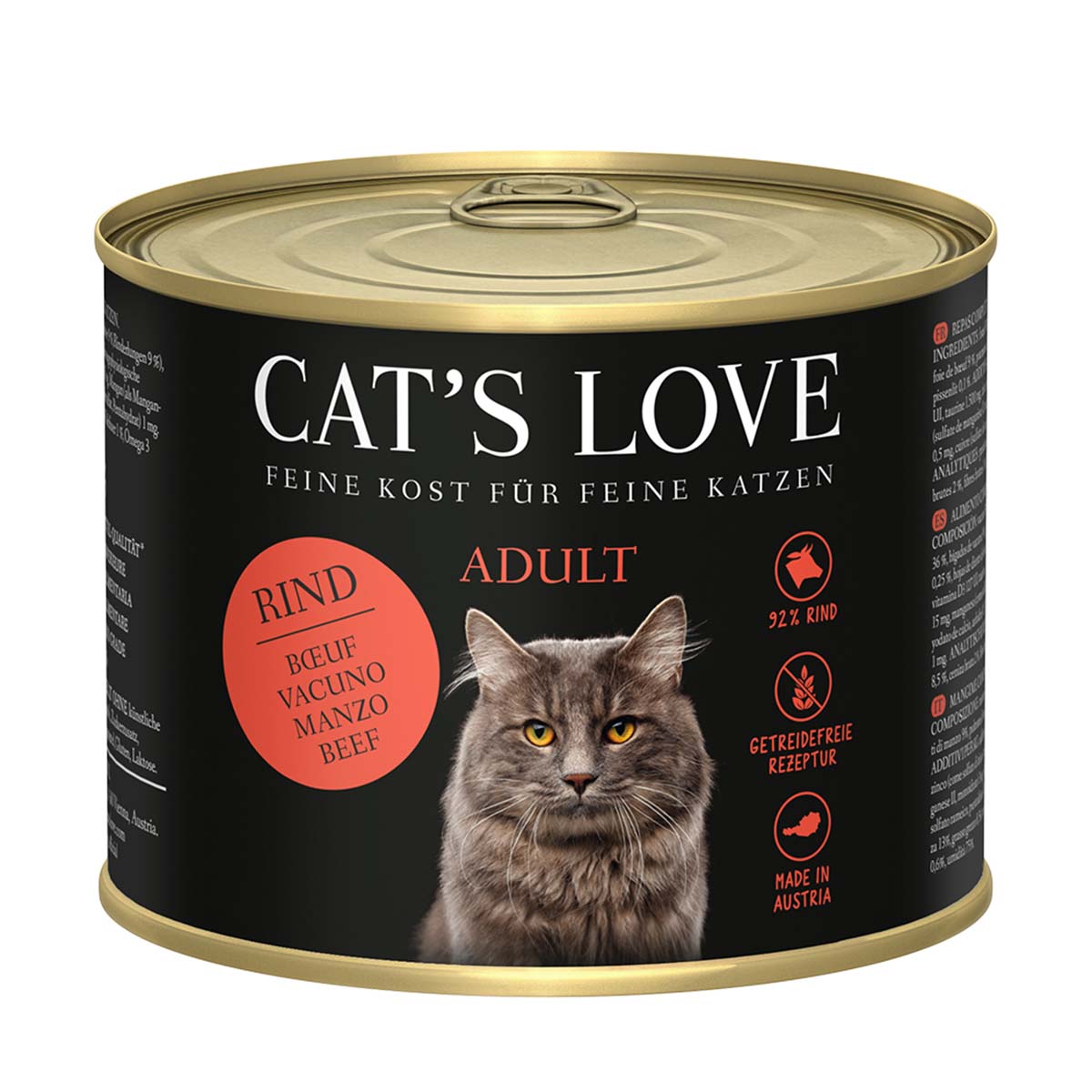 Cat's Love Nassfutter Rind Pur mit Distelöl und Löwenzahn