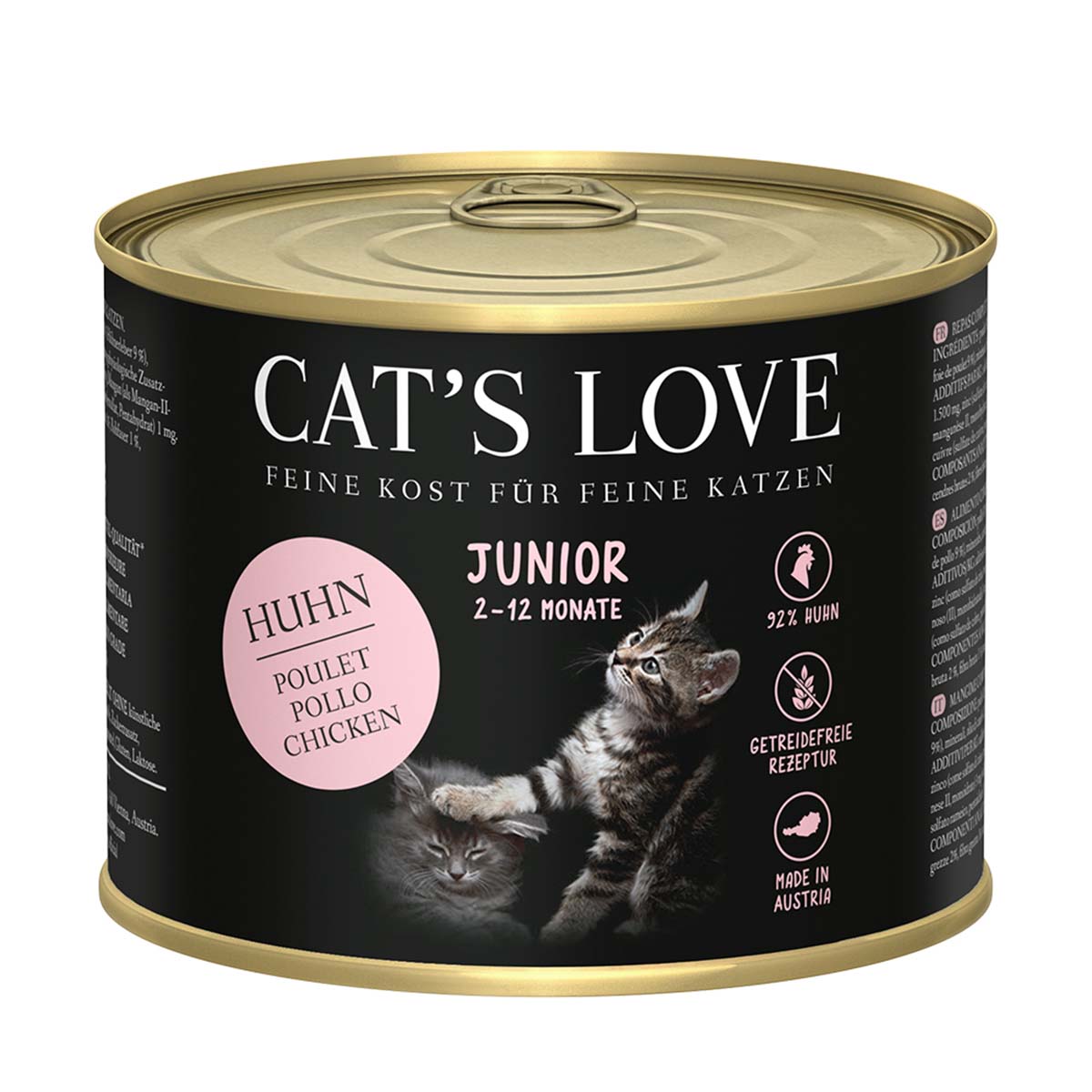 Cat's Love Nassfutter Junior Huhn Pur mit Algenkalk und Distelöl
