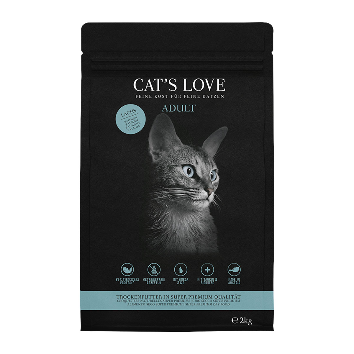 Levně CAT'S LOVE granule Adult losos 2 kg