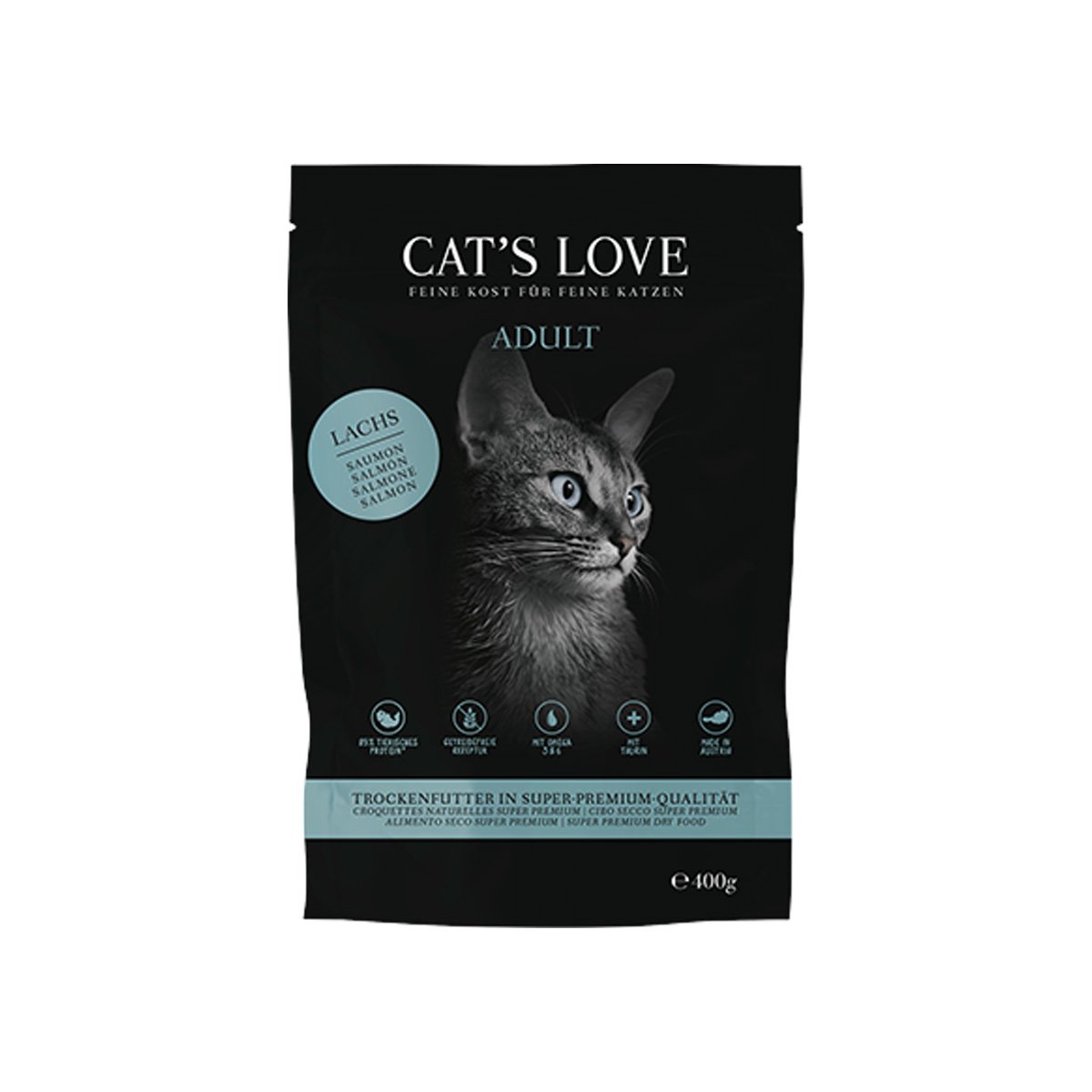 Levně CAT'S LOVE granule Adult losos 400 g