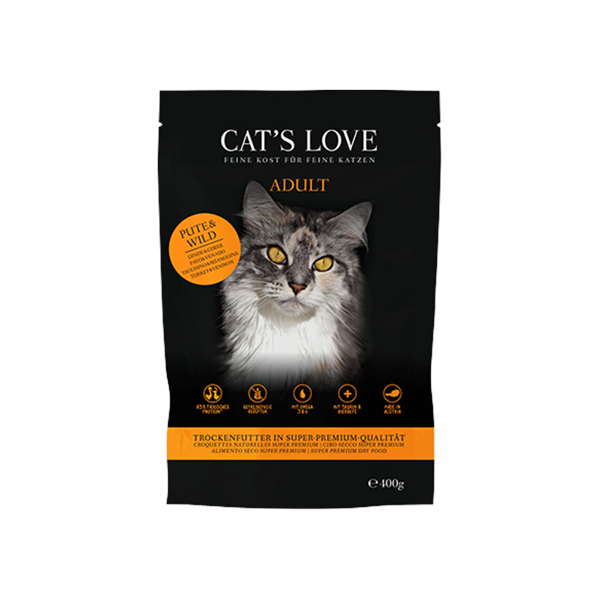 Levně CAT'S LOVE granule Adult krůta a zvěřina 400 g