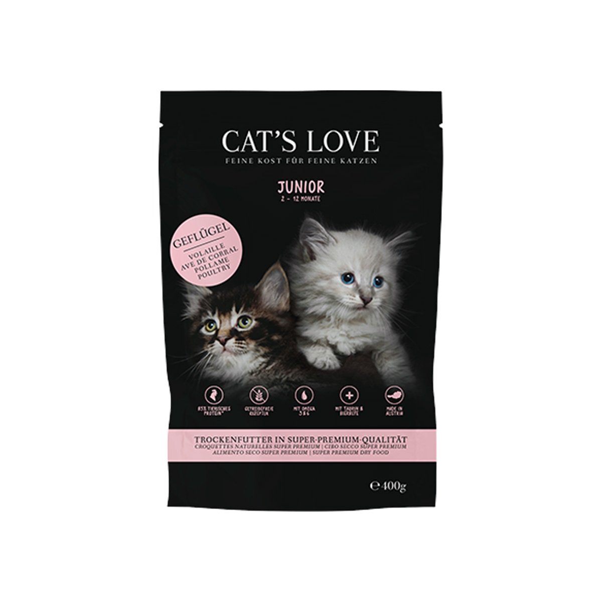 Levně CAT'S LOVE granule Junior drůbeží 400 g