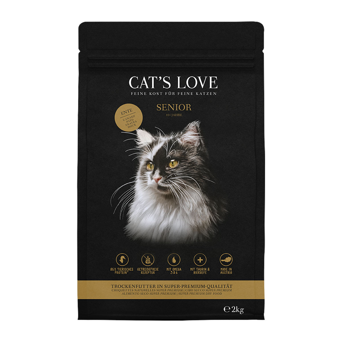 Levně CAT'S LOVE granule Senior kachna 2 kg