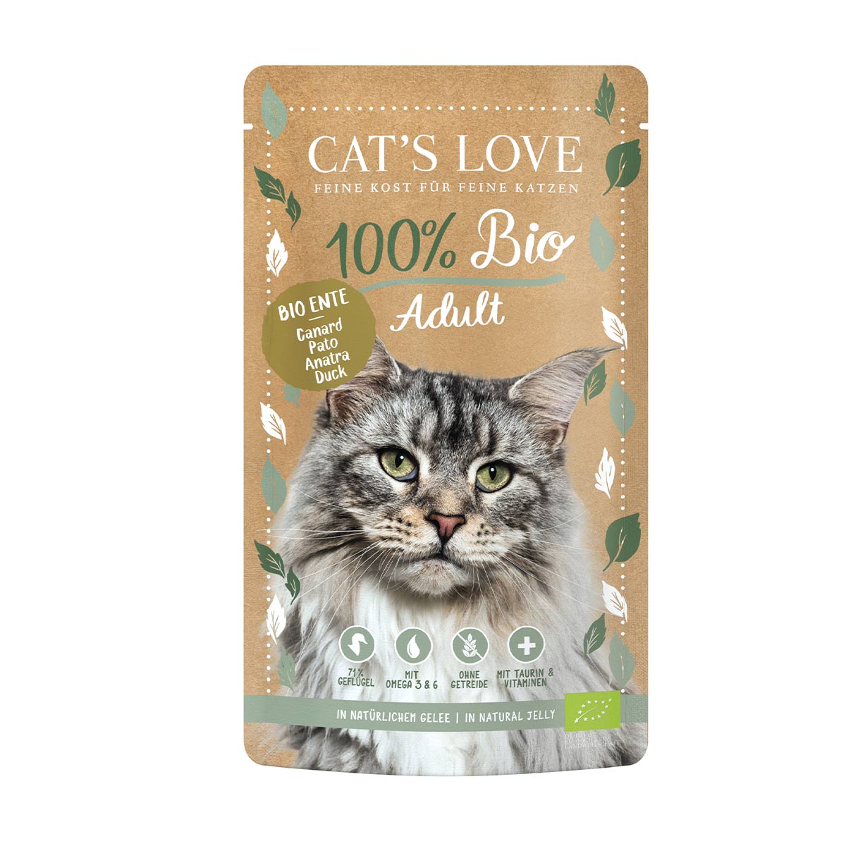 Levně Cat's Love ADULT BIO kachní maso 6× 100 g
