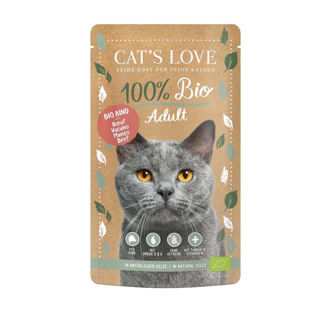 Cat's Love ADULT BIO hovězí 6× 100 g