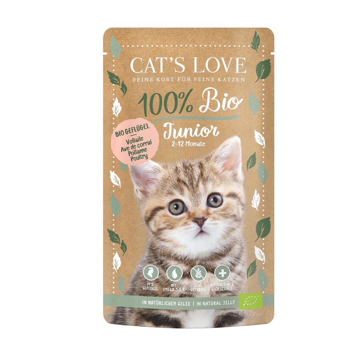 Levně Cat's Love JUNIOR BIO drůbeží 6× 100 g