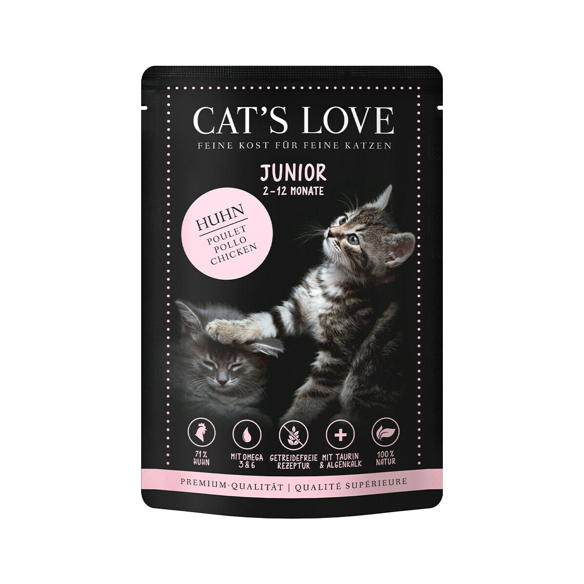 Levně Cat's Love Junior kuřecí s mořskými řasami a saflorovým olejem 12 × 85 g