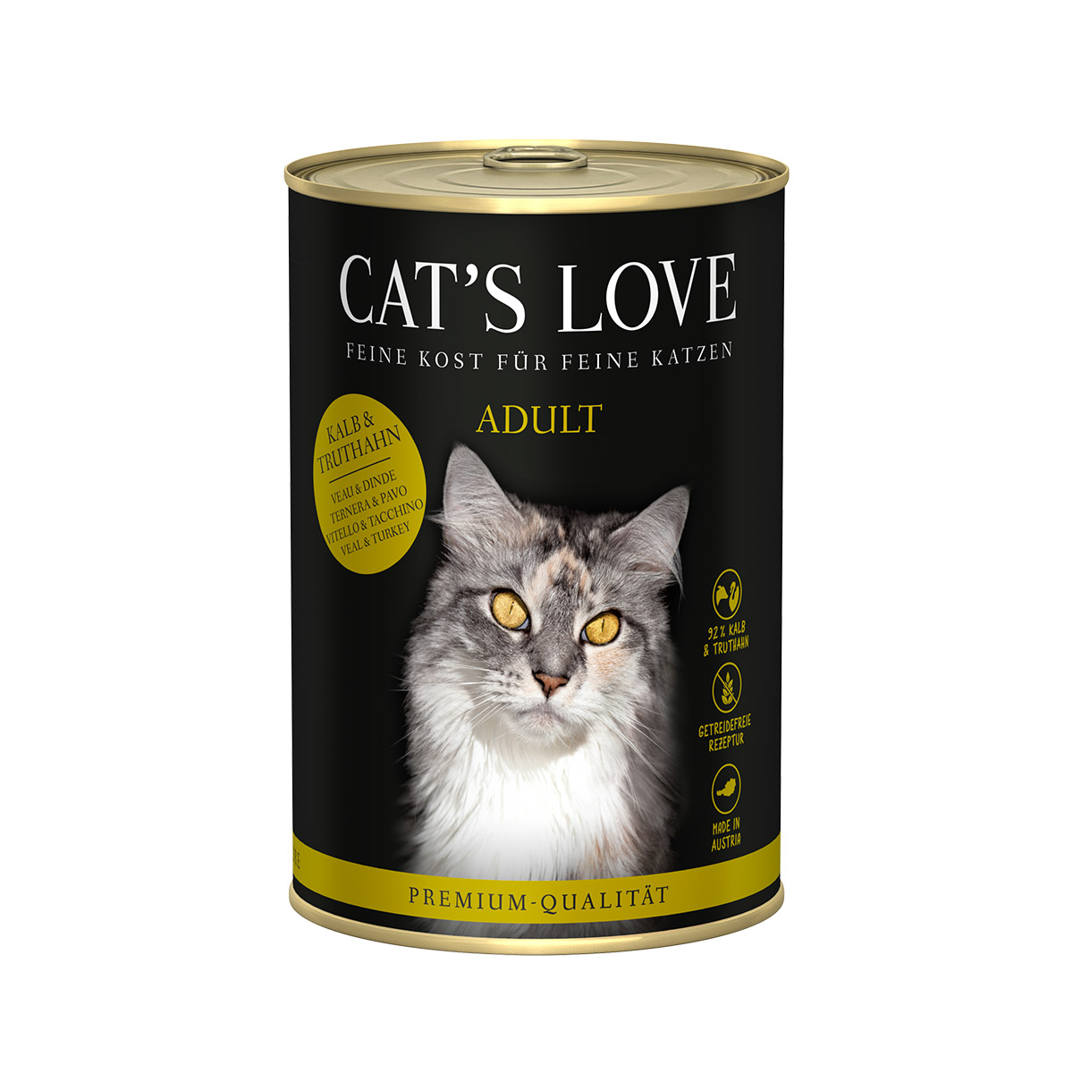 Cat's Love čisté telecí a krocaní maso 6 × 400 g