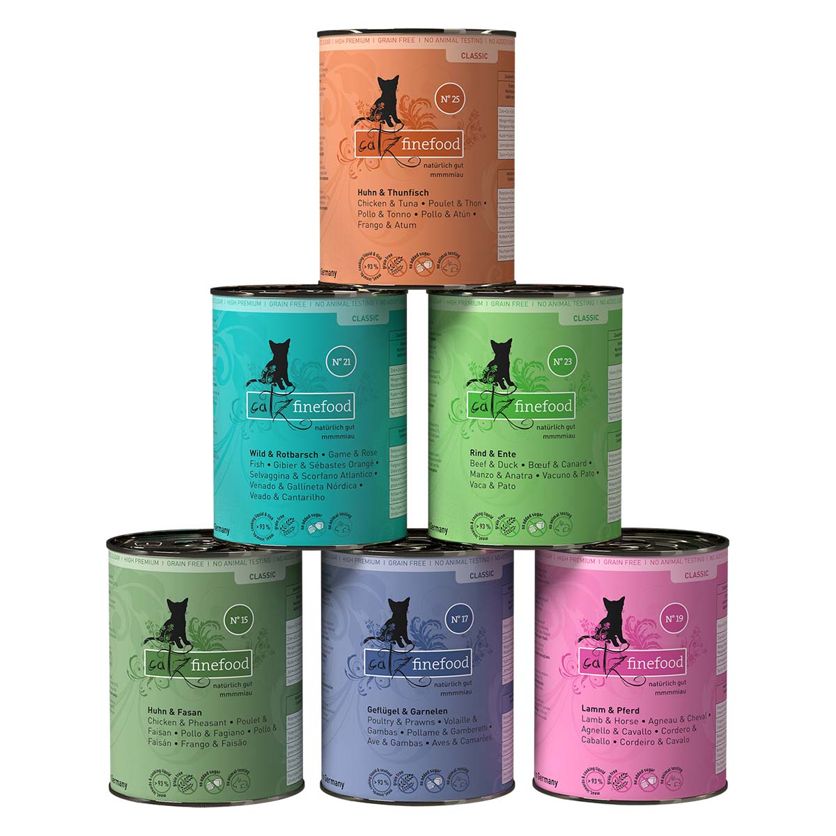 catz finefood multipack konzerv č. 15–25, 6 × 400 g