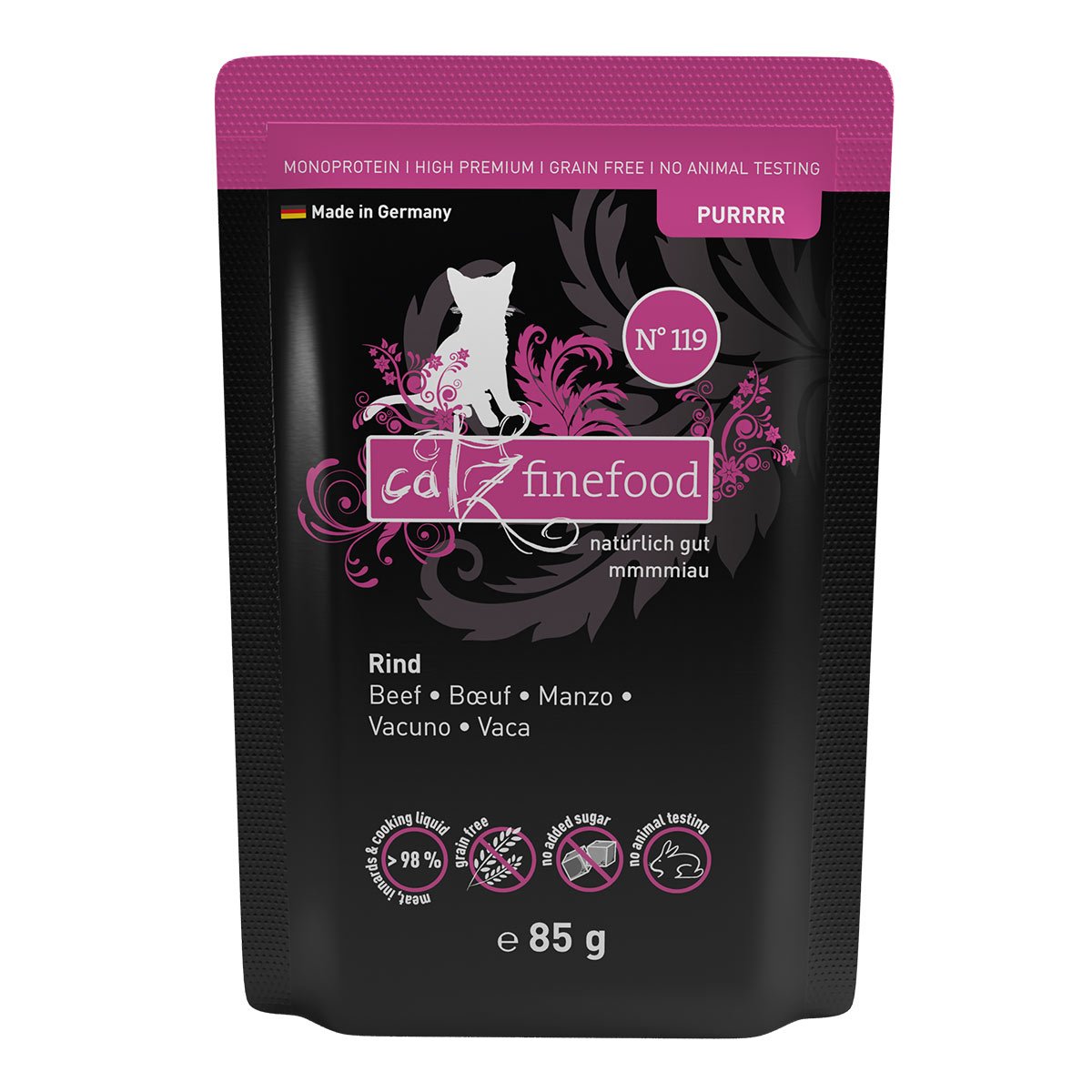 catz finefood PURRRR No. 119 hovězí 16 × 85