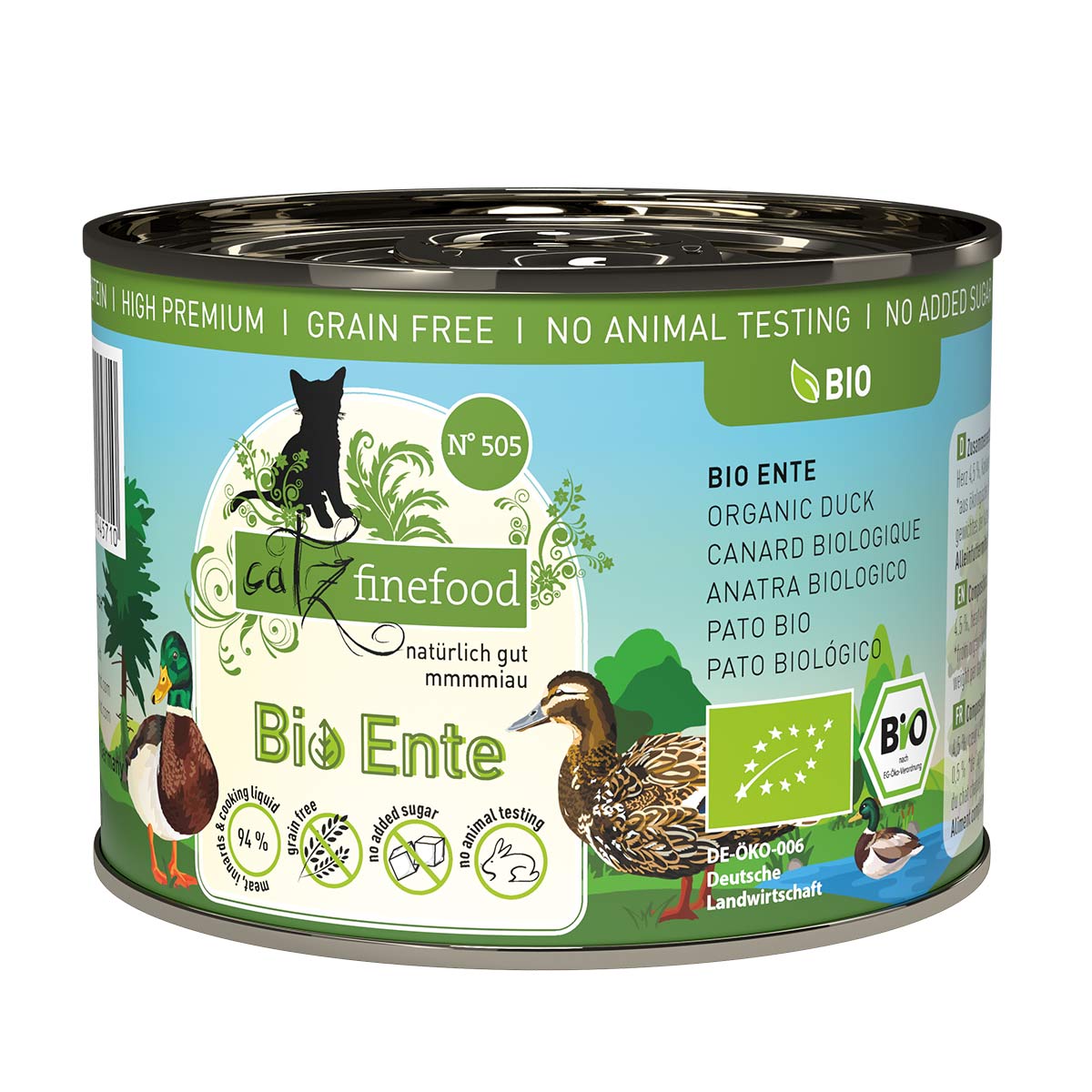catz finefood Bio No. 505 konzerva s kachním masem 6 × 200 g