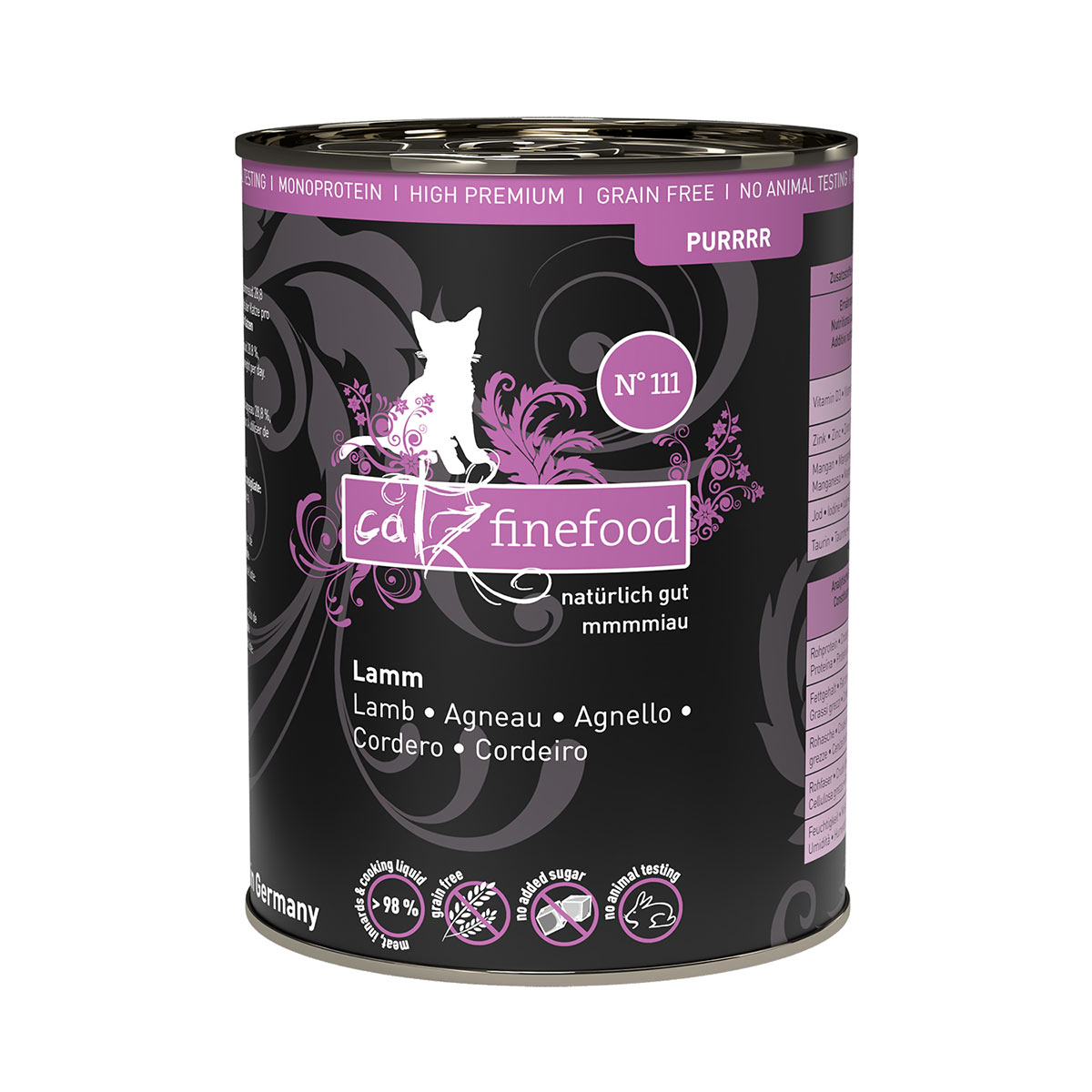 Levně Catz finefood Purrrr No.111 jehněčí 24 × 400 g