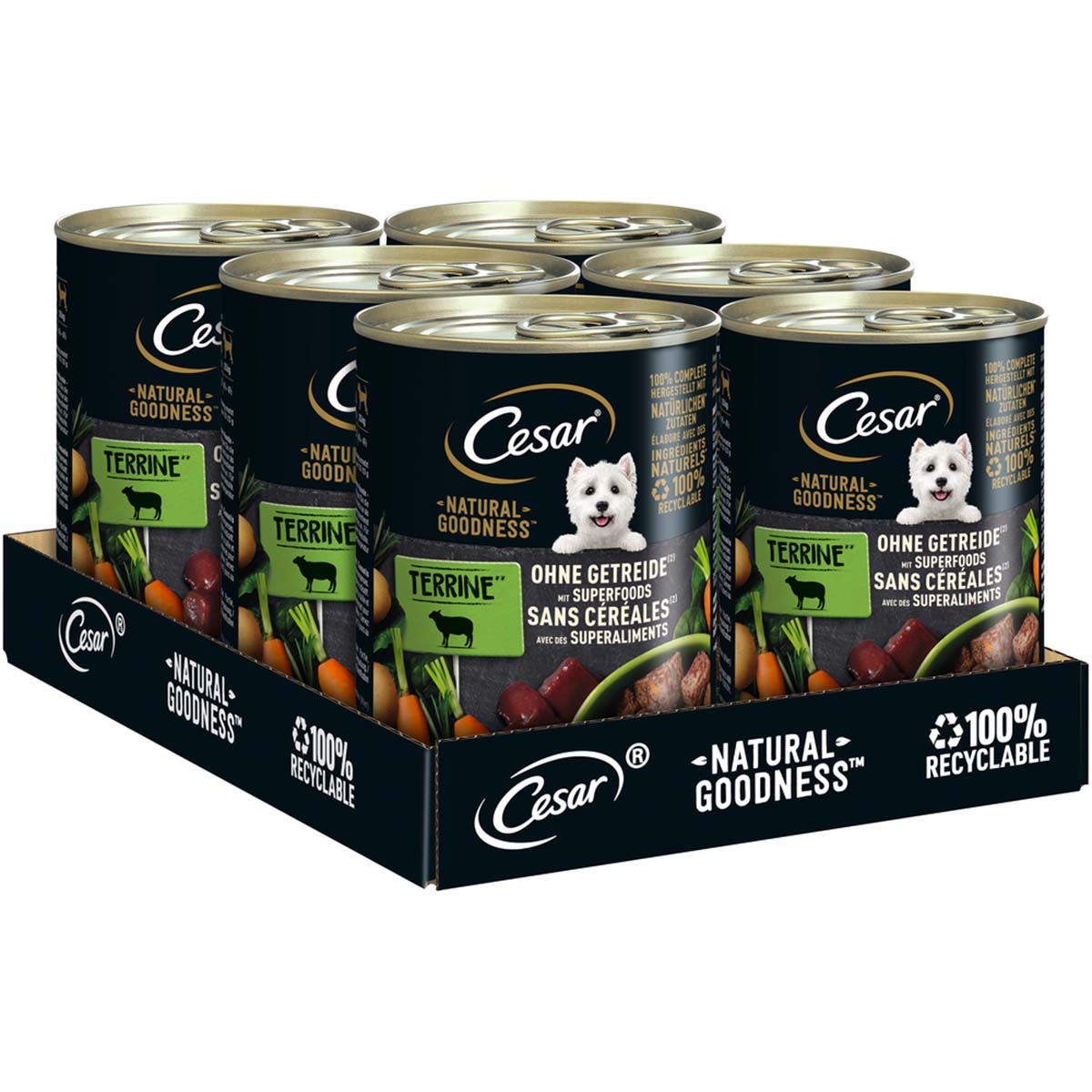 Levně CESAR NATURAL GOODNESS jehněčí 6× 400 g