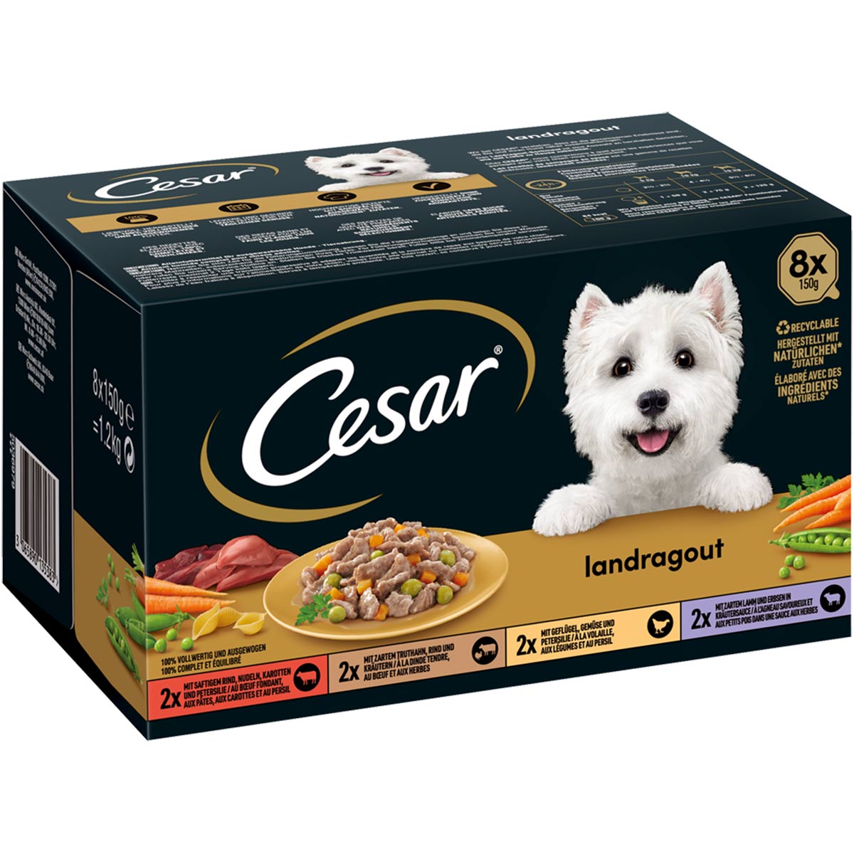 Levně CESAR Landragout 4 příchutě 64 × 150 g