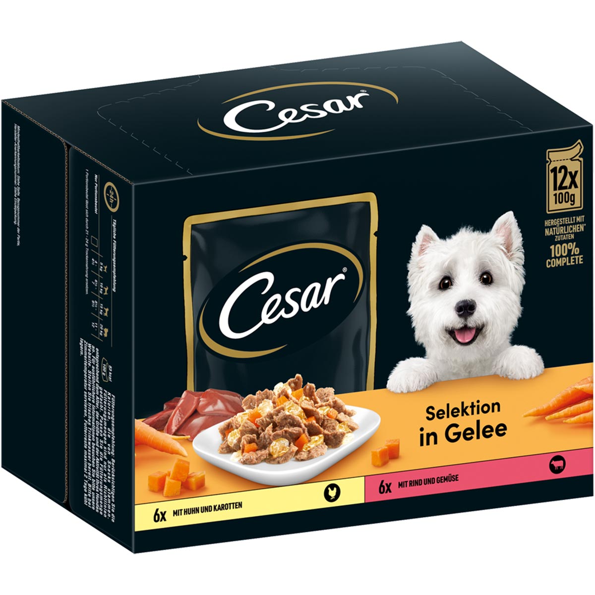 Levně CESAR Selektion kuřecí, hovězí, zelenina v želé 12× 100 g