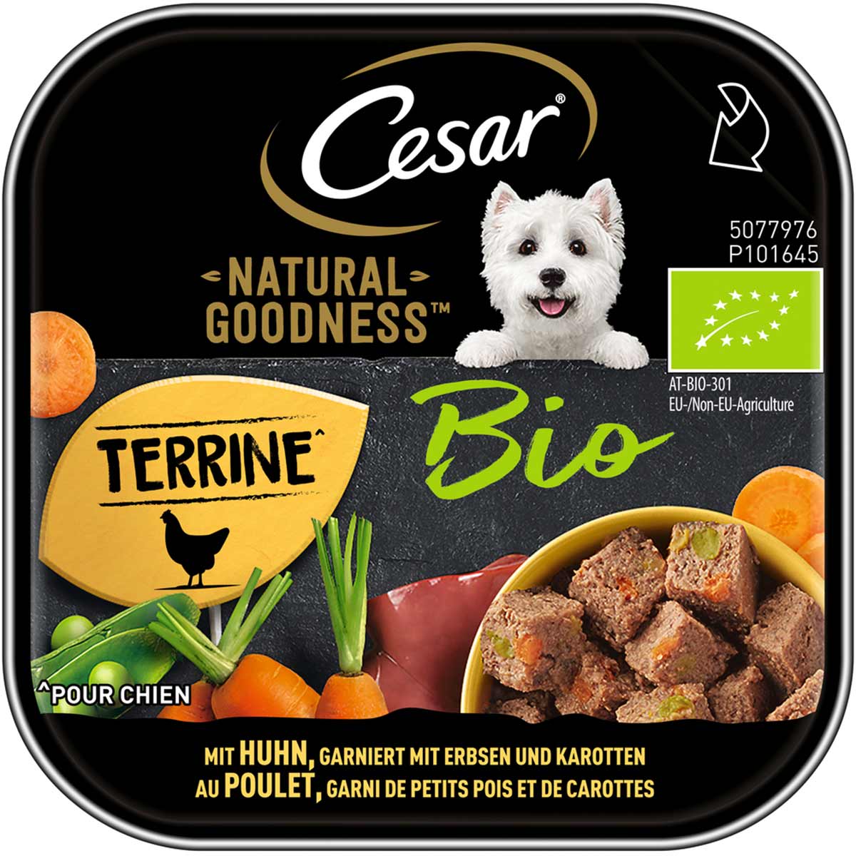 Levně Cesar Natural Goodness Bio s kuřecím masem, hráškem a mrkví 16 × 100 g