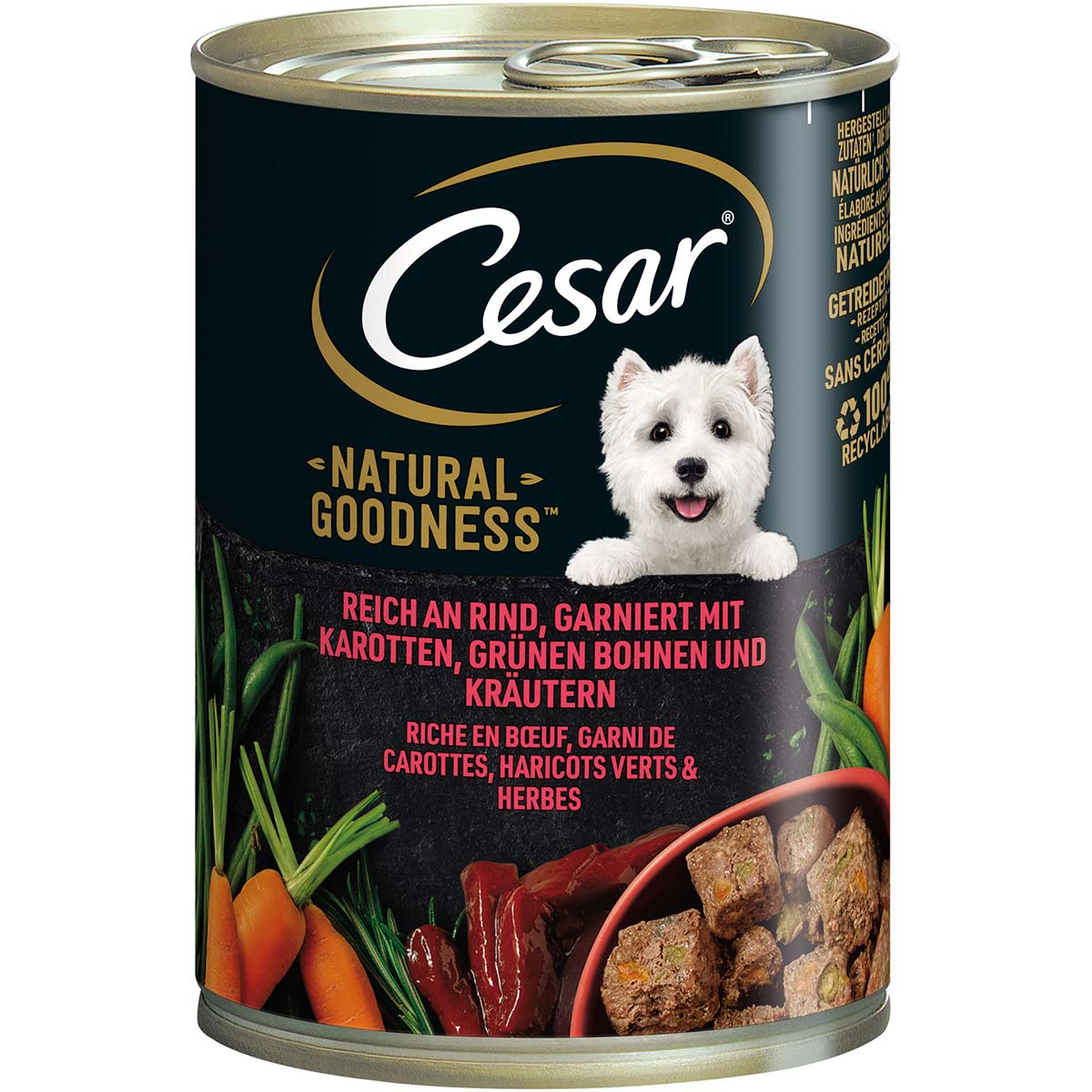 CESAR NATURAL GOODNESS konzerva s hovězím masem 6× 400 g