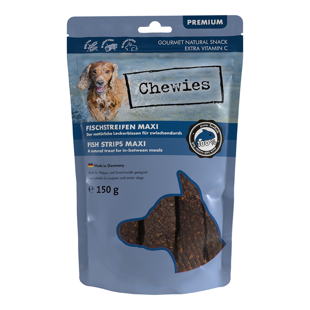 Chewies Maxi rybí proužky, mořské ryby 2 × 150 g