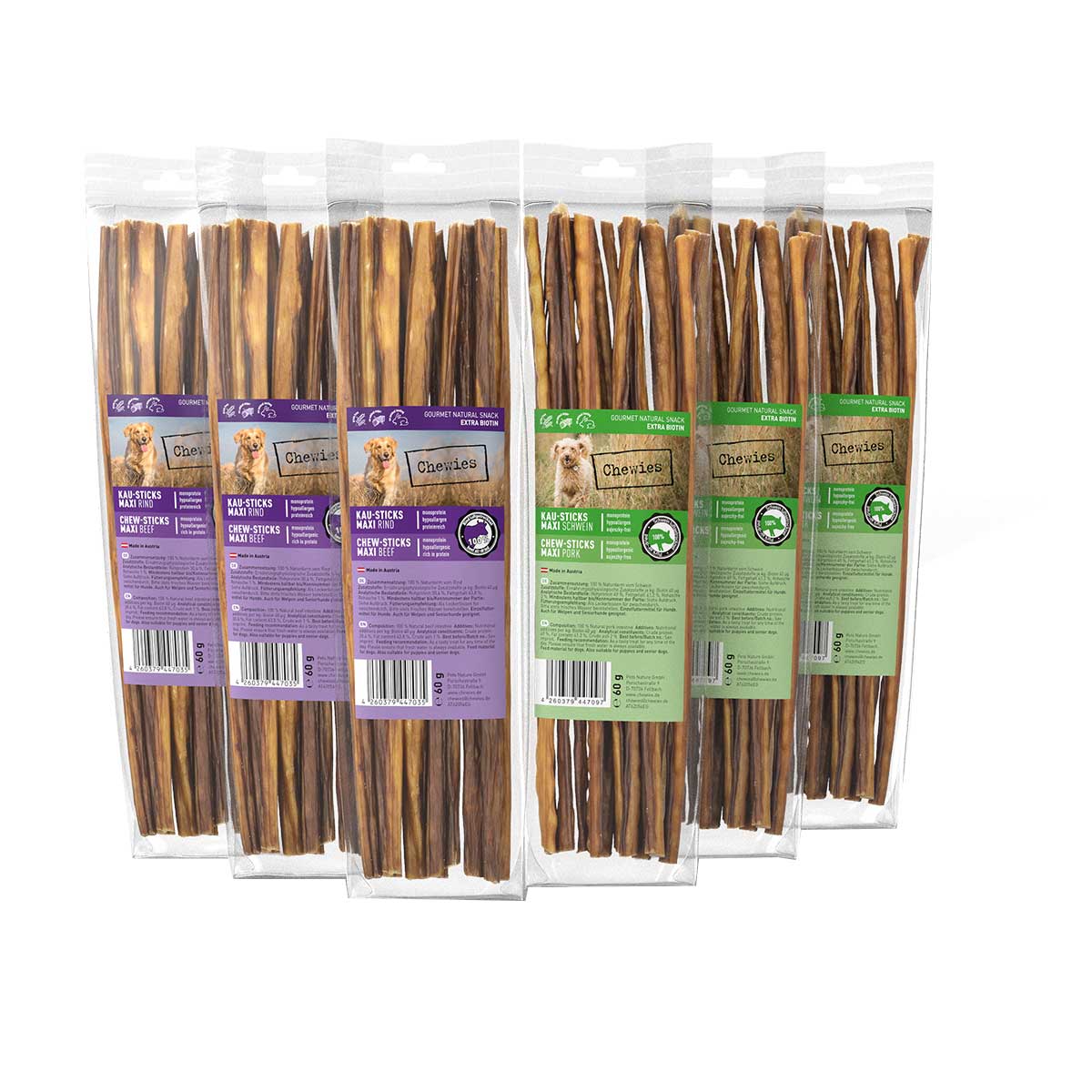 Levně Chewies Sticks Maxi variace chutí 6× 60 g