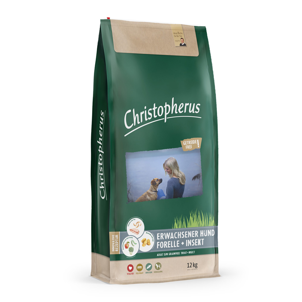 Levně Christopherus bez obilovin – pstruh a hmyz 12 kg