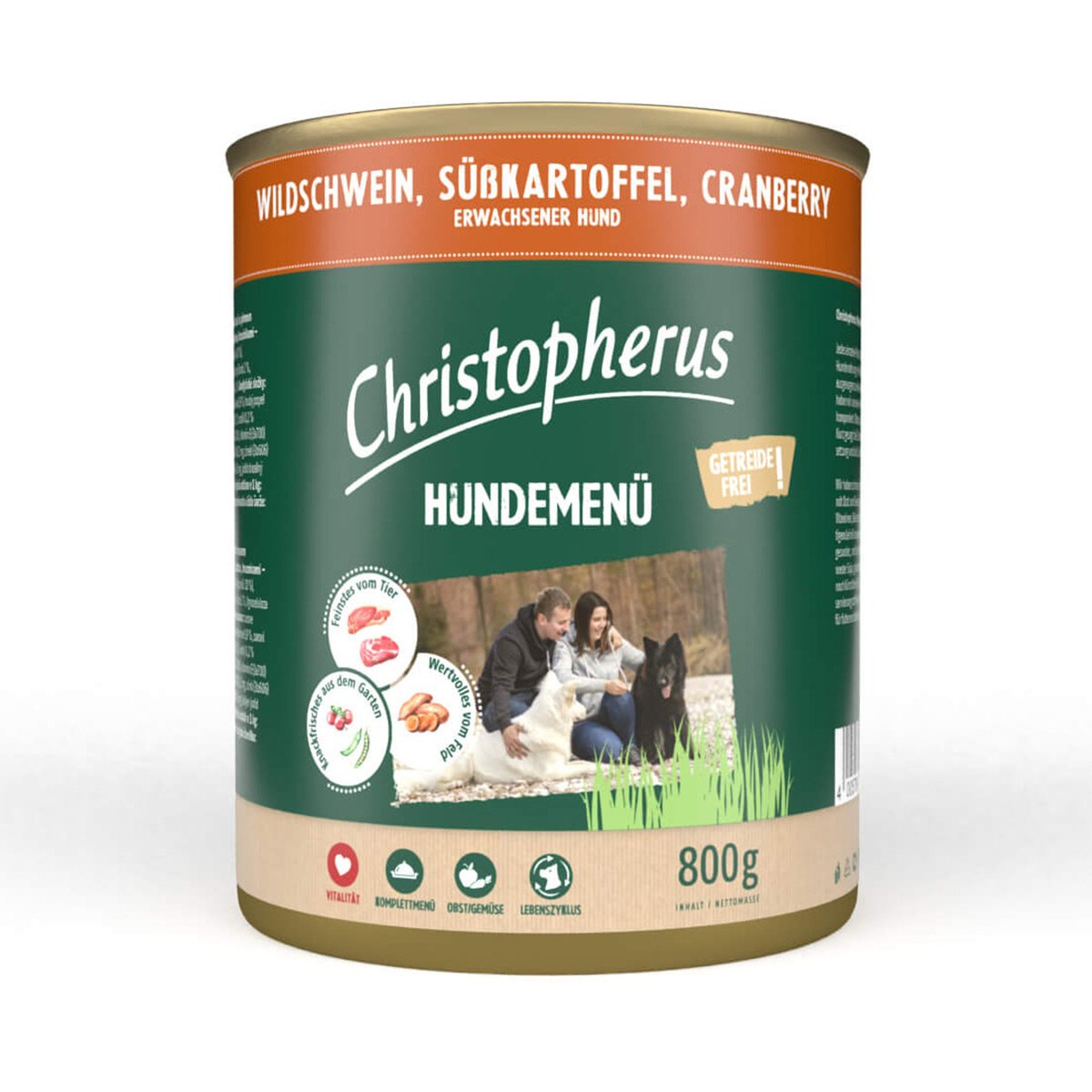 Christopherus krmivo pro psy divočák s batáty a brusinkami 6 × 800 g