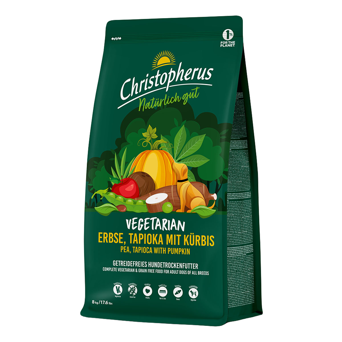 Levně Christopherus Vegetarian – hrášek, tapioka s dýní 8 kg