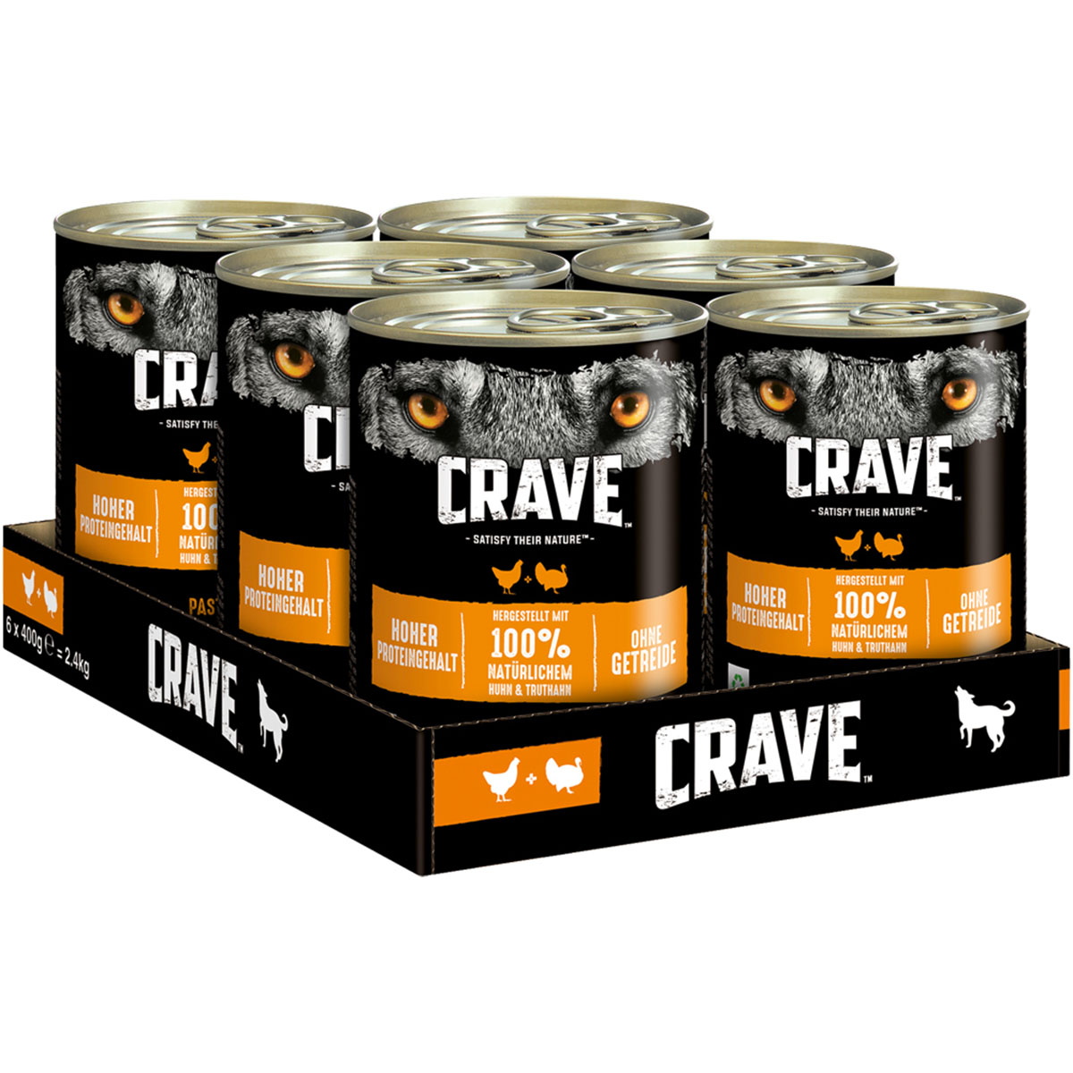 Levně Crave paté kuřecí a krocaní maso 12 × 400 g