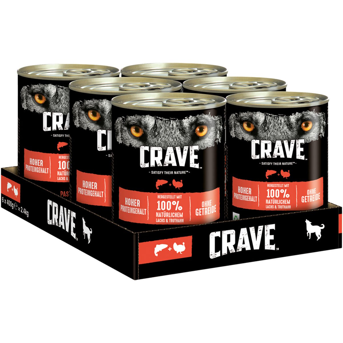 Levně CRAVE konzerva s lososem a krocanem 12 × 400 g