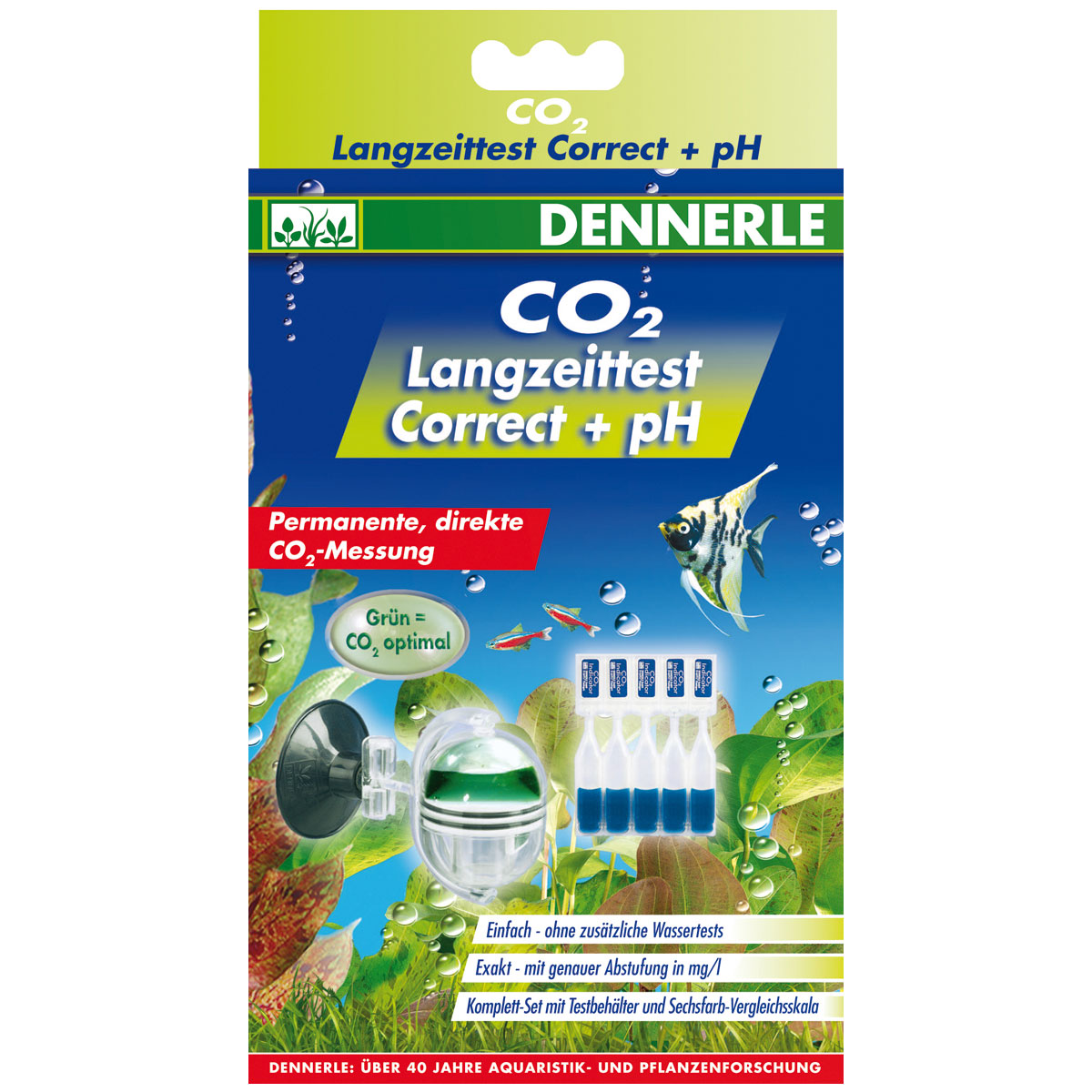 Levně Dennerle Profi-Line CO2 dlouhodobý test Correct + pH