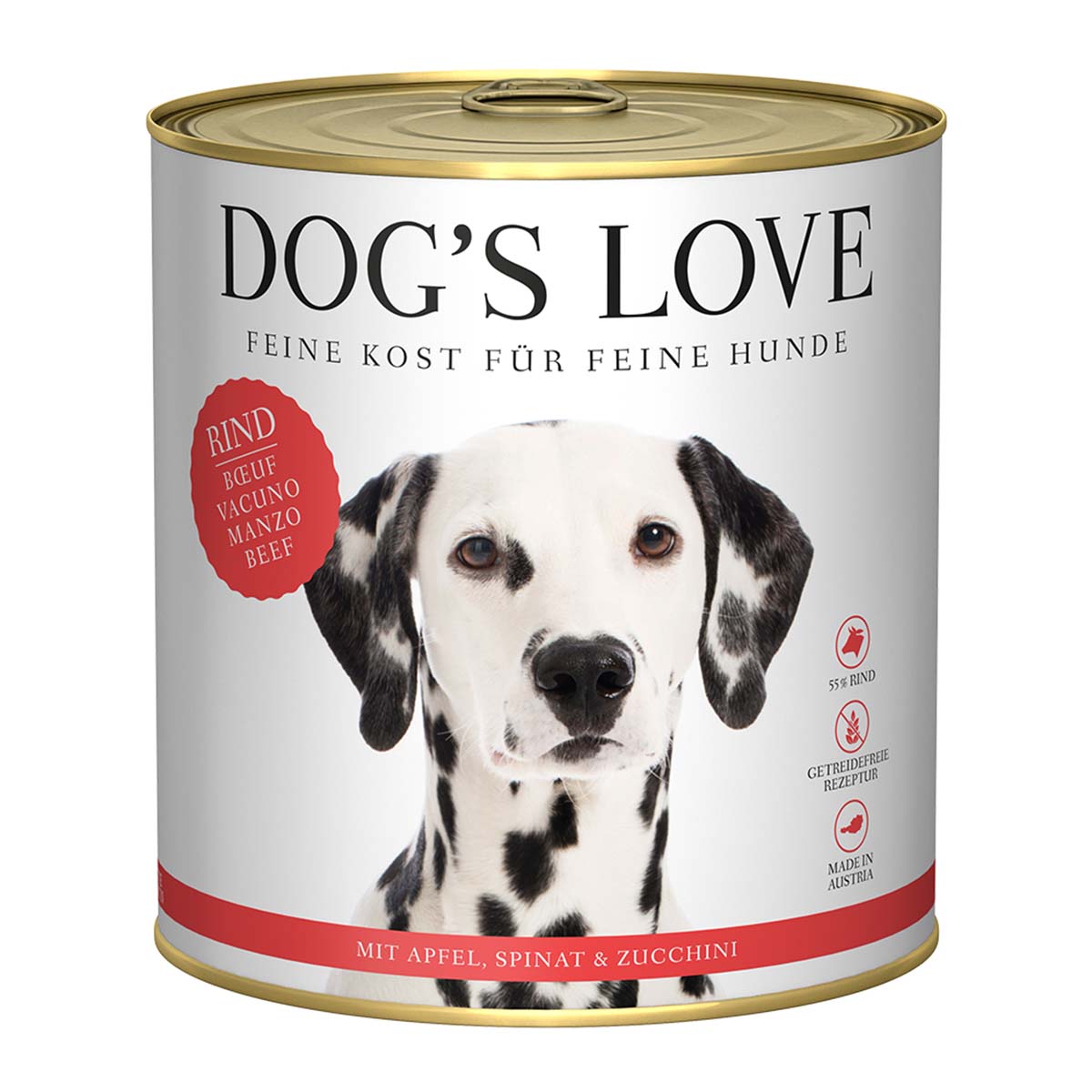 Dog's Love Classic Rind mit Apfel, Spinat und Zucchini
