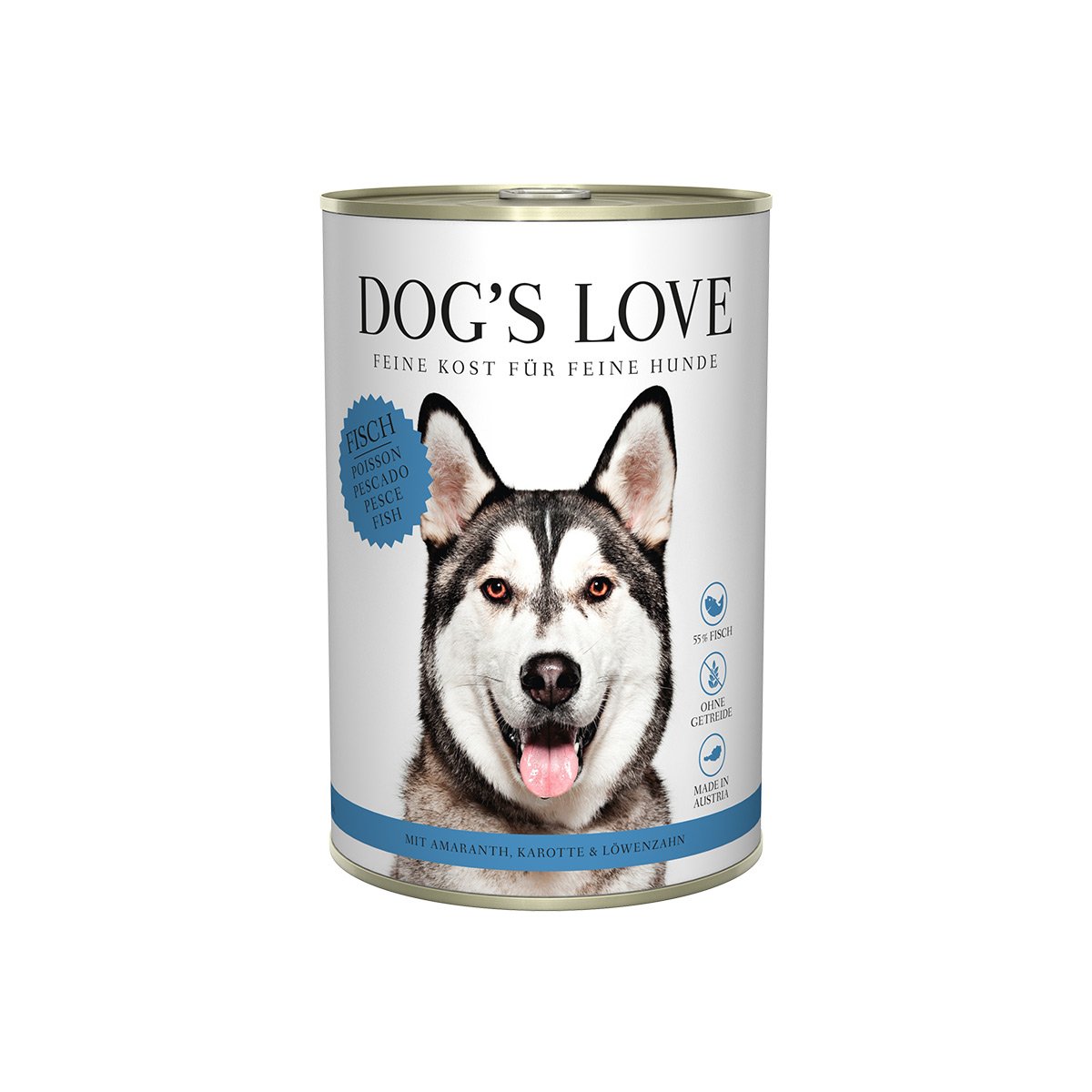 Dog's Love Classic ryba s amarantem, mrkví a pampeliškou 6 × 400 g