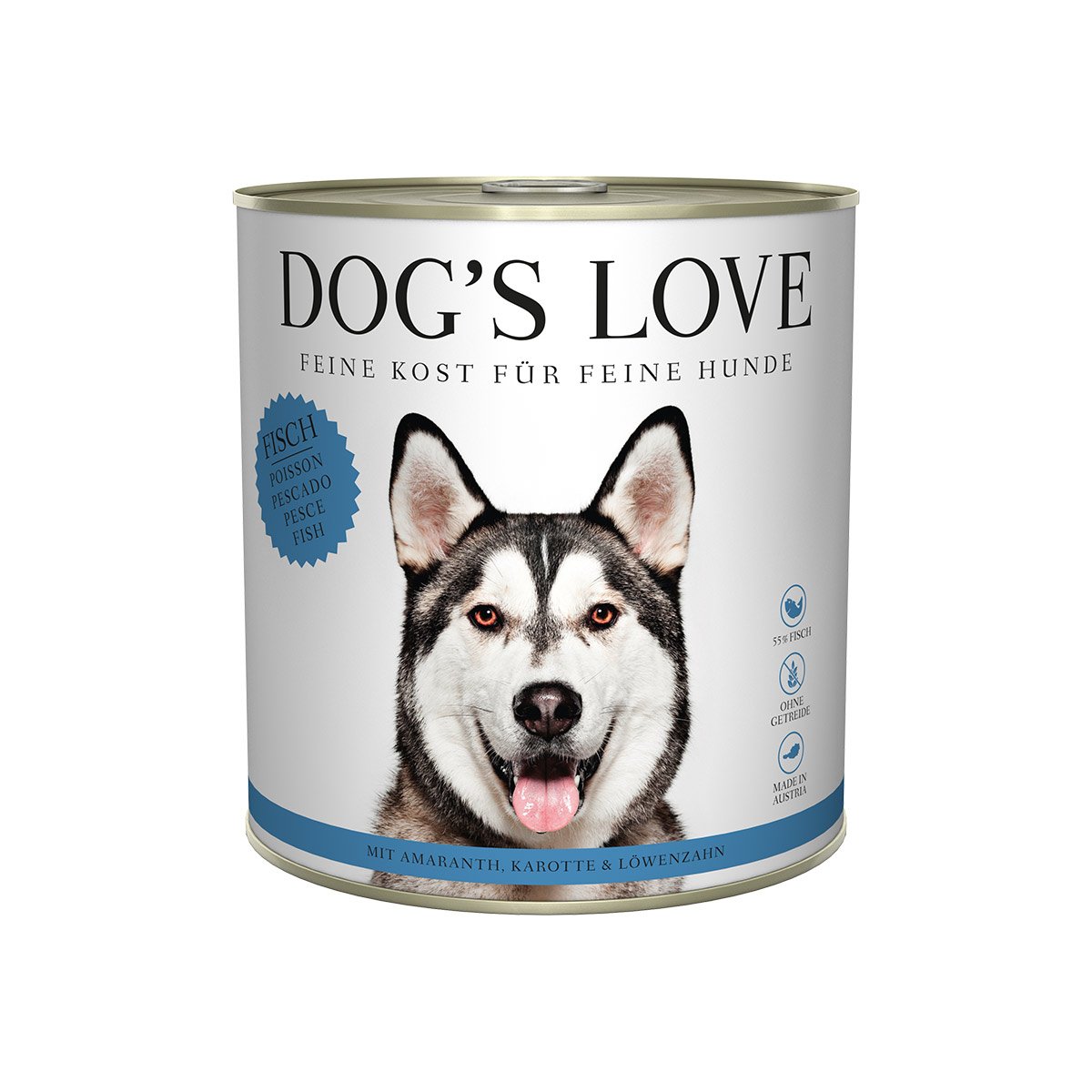 Levně Dog's Love Classic ryba s amarantem, mrkví a pampeliškou 6 × 800 g