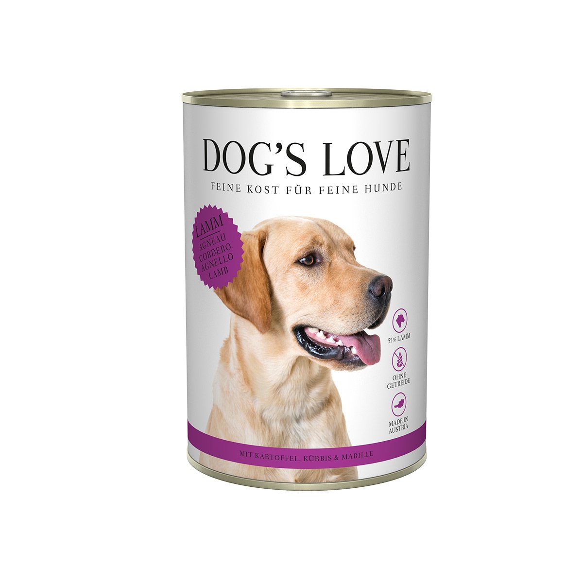 Dog's Love Classic jehněčí maso s bramborami, dýní a meruňkou 12x400g