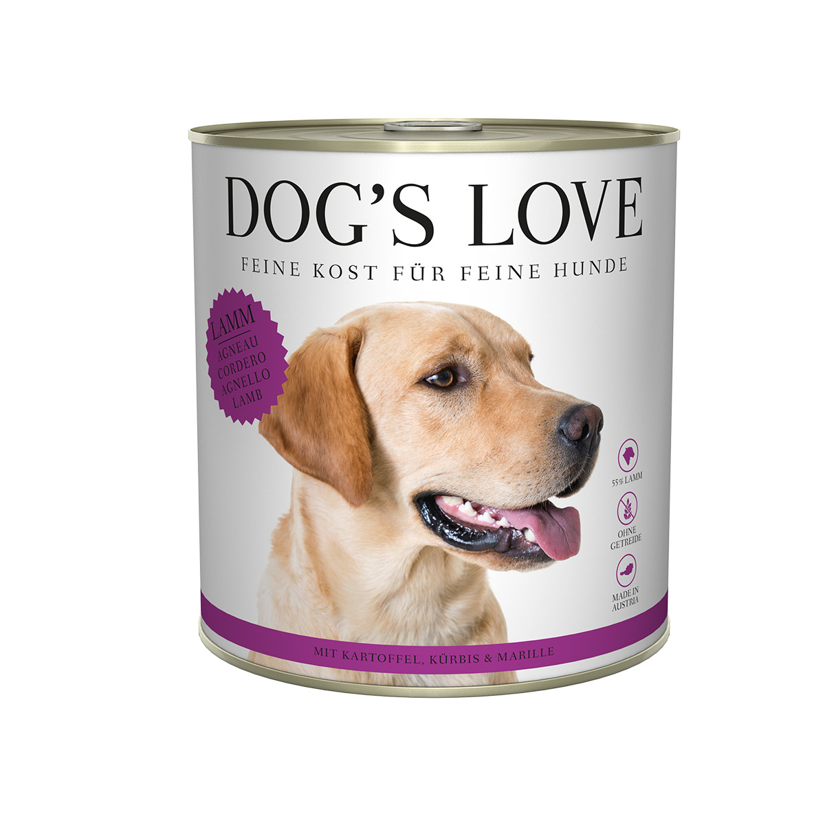 Levně Dog's Love Classic jehněčí maso s bramborami, dýní a meruňkou 12x800g
