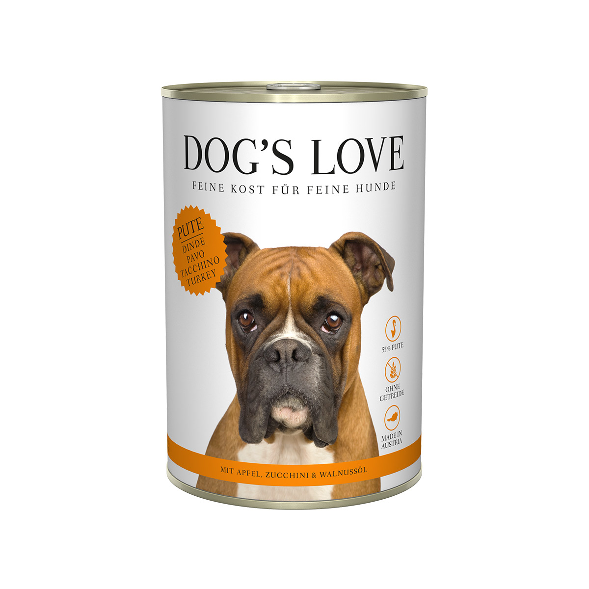 Dog's Love Classic krůtí maso s jablkem, cuketou a olejem z vlašských ořechů 12x400g