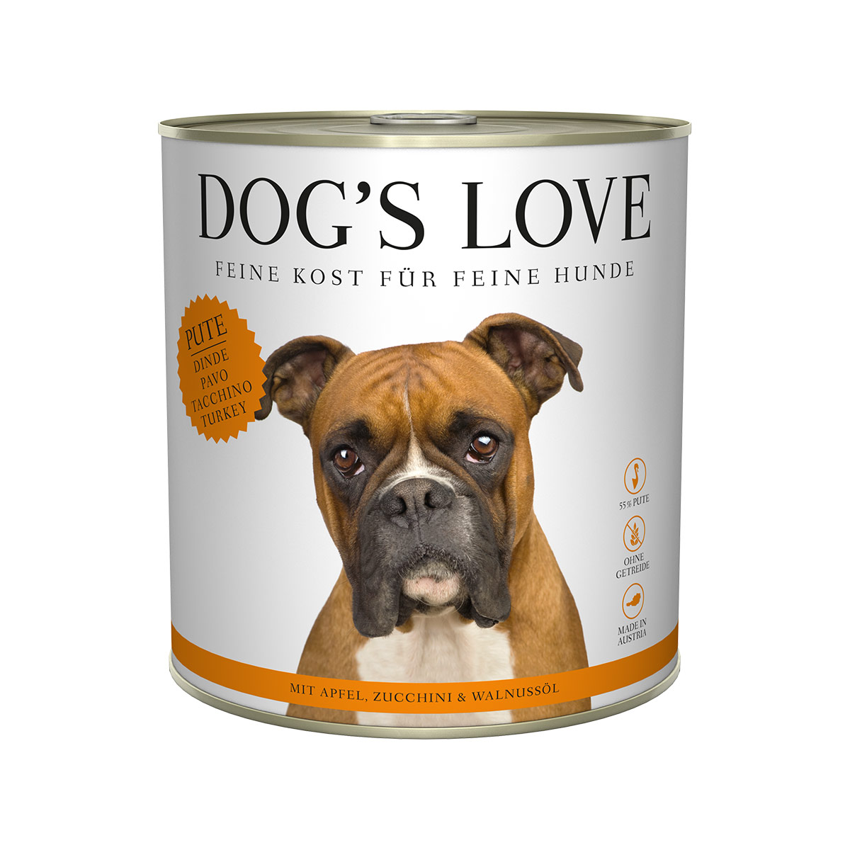 Dog's Love Classic krůtí maso s jablkem, cuketou a olejem z vlašských ořechů 12x800g