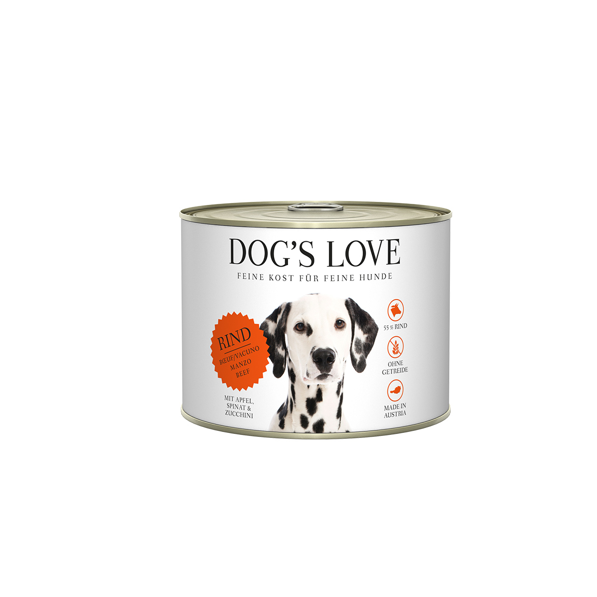 Dog's Love Classic hovězí maso s jablky, špenátem a cuketou 6 × 200 g