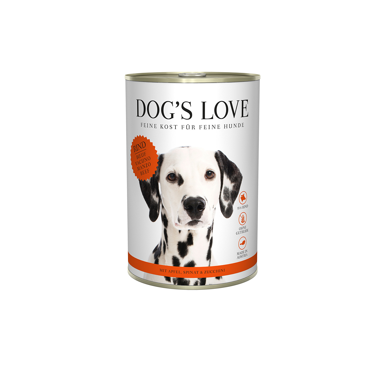 Levně Dog's Love Classic hovězí maso s jablky, špenátem a cuketou 12x400g