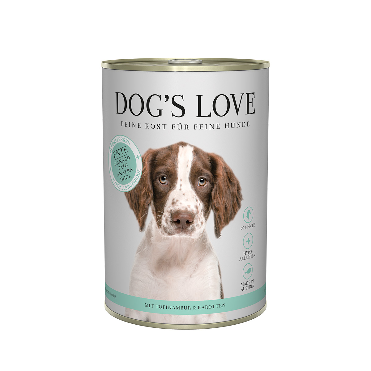 Dog's Love Hypoallergen kachní maso s topinambury a mrkví 12x400g