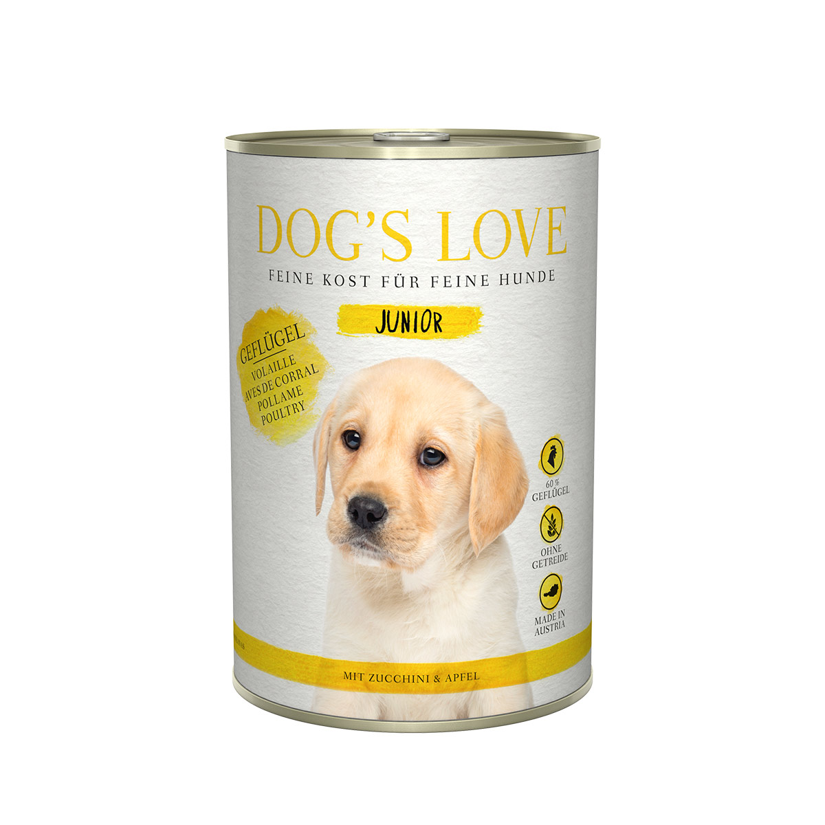 Dog's Love Junior drůbeží maso s cuketou a jablkem 6 × 400 g