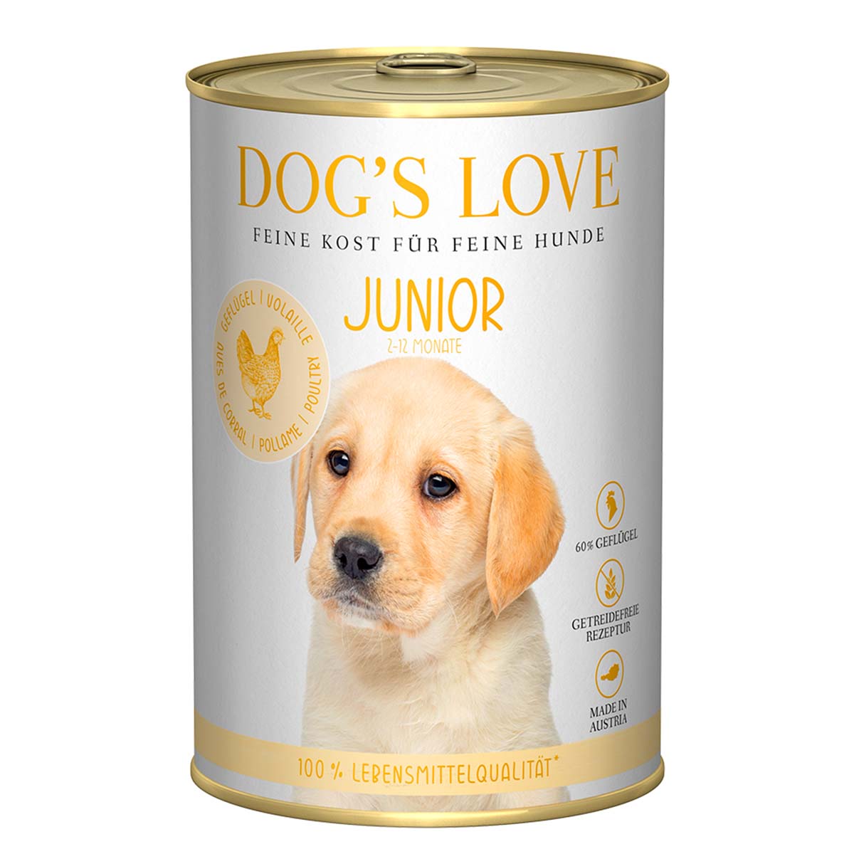 Dog's Love Junior Geflügel mit Zucchini und Apfel