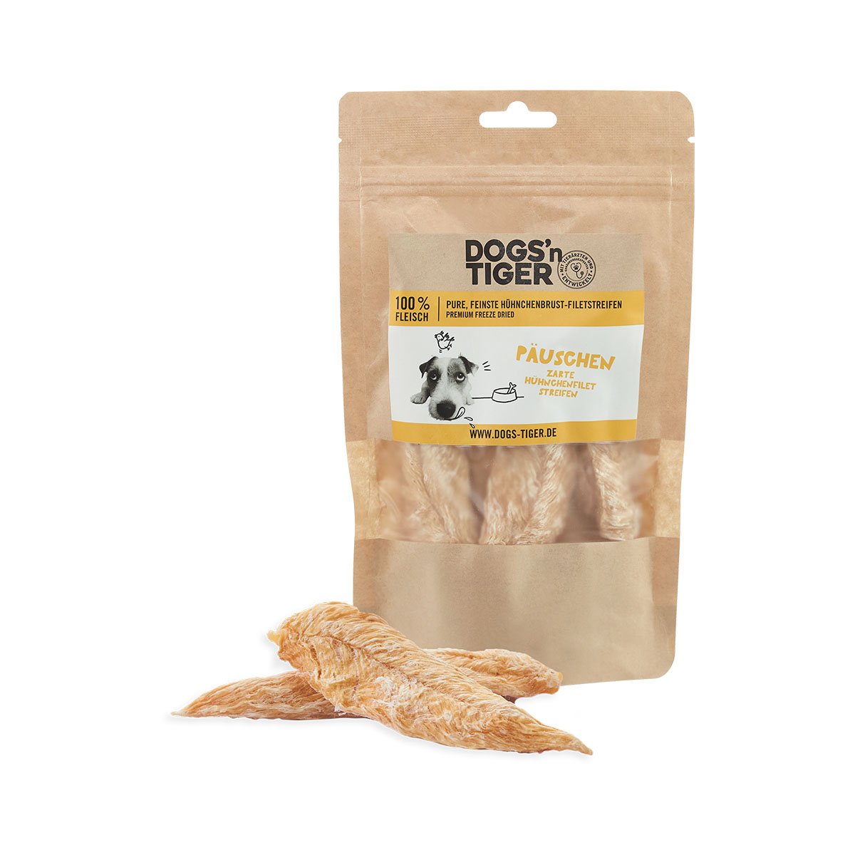 Dogs'n Tiger Päuschen lyofilizovaný kuřecí filet (L), 80 g