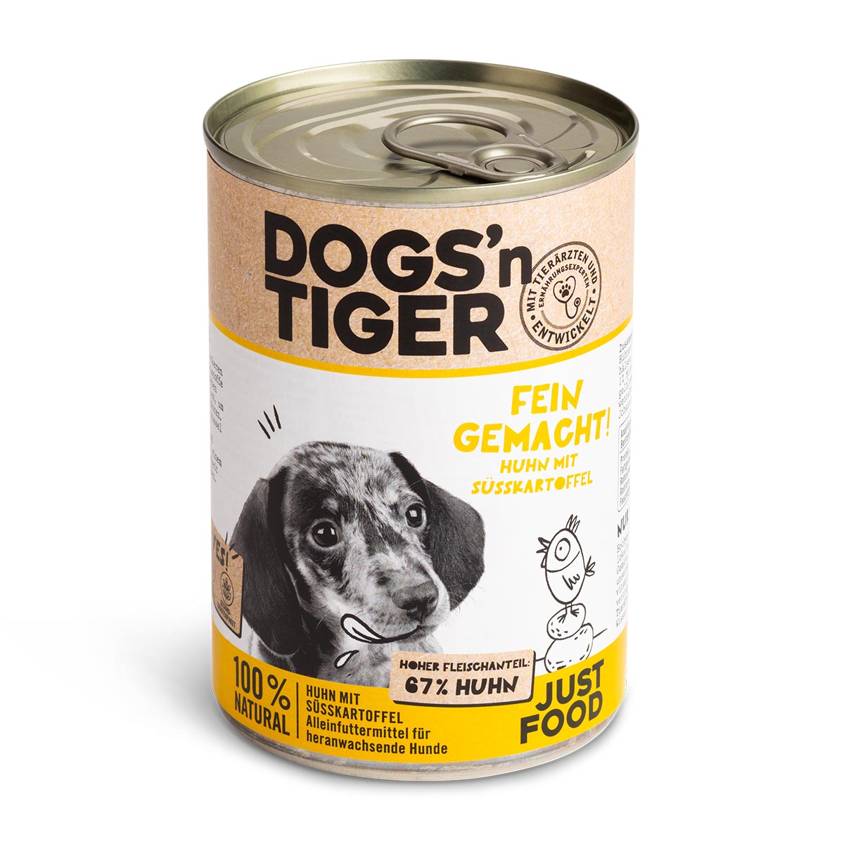 Levně Dogs'n Tiger Fein Gemacht Junior kuře 6 × 400 g