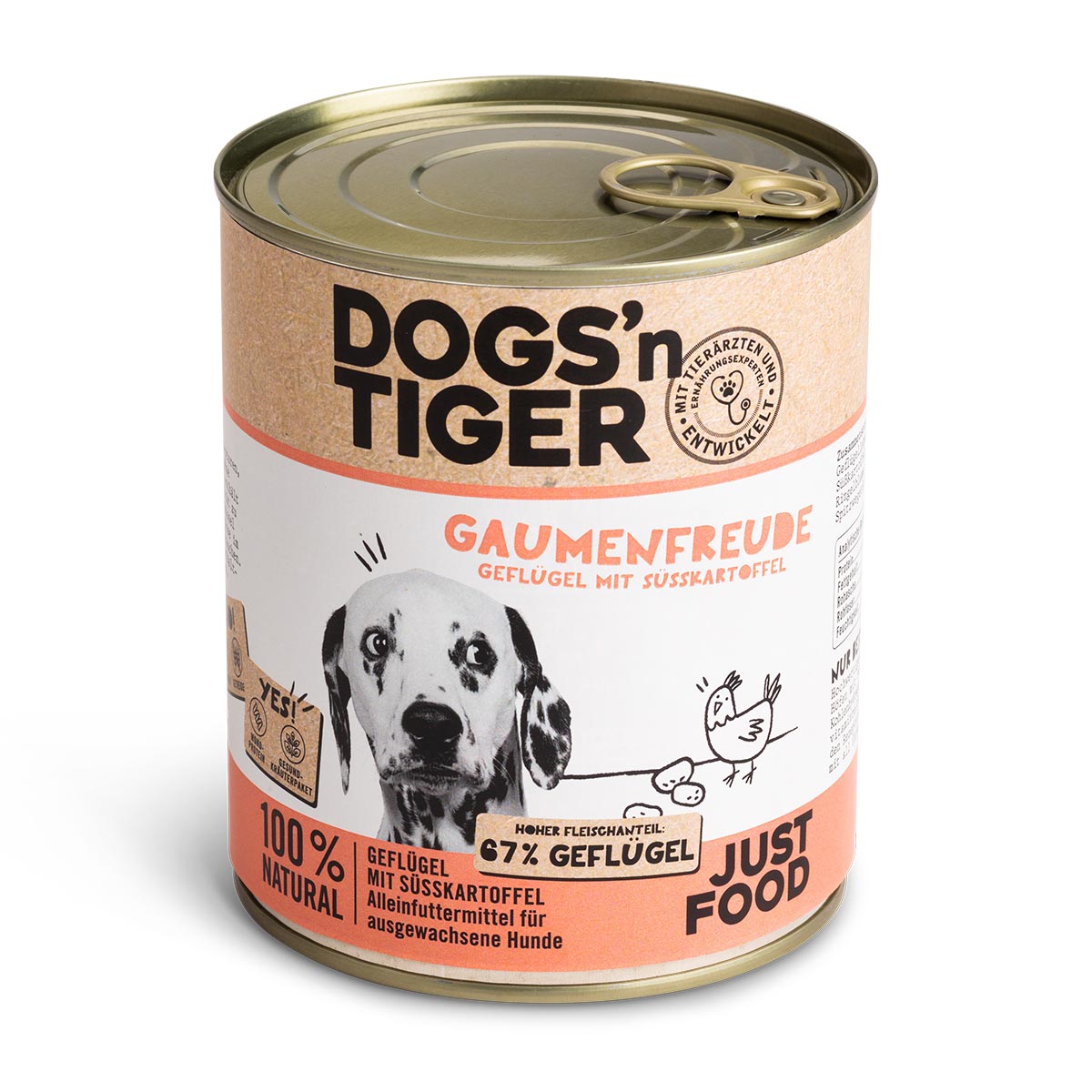 Dogs'n Tiger Gaumenfreude Nassfutter Geflügel mit Süßkartoffel 6x800g