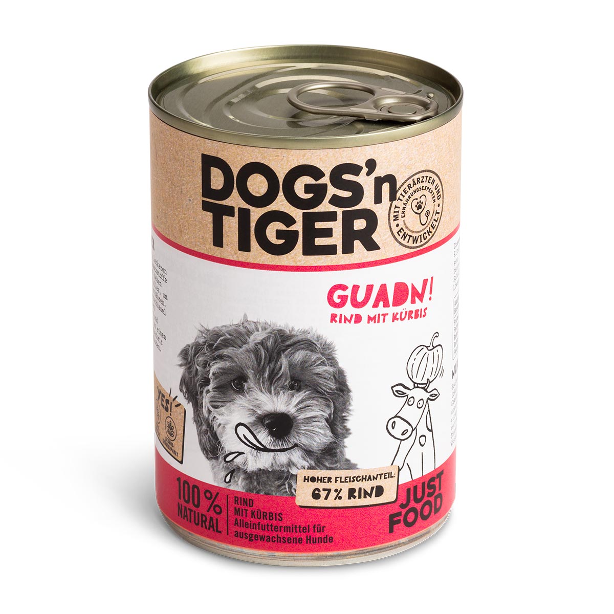 Levně Dogs'n Tiger Guadn! konzerva hovězí s dýní 6 × 400 g