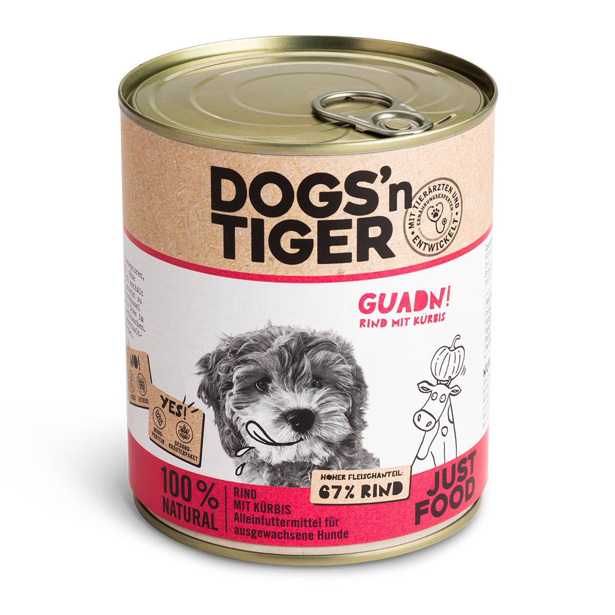 Dogs'n Tiger Guadn! konzerva hovězí s dýní 6 × 800 g