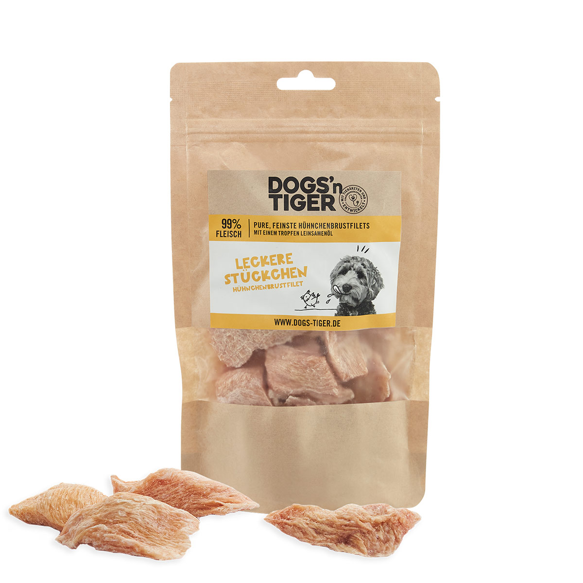 Dogs’n Tiger Leckere Stückchen gefriergetrocknetes Filet Huhn (M) 80g
